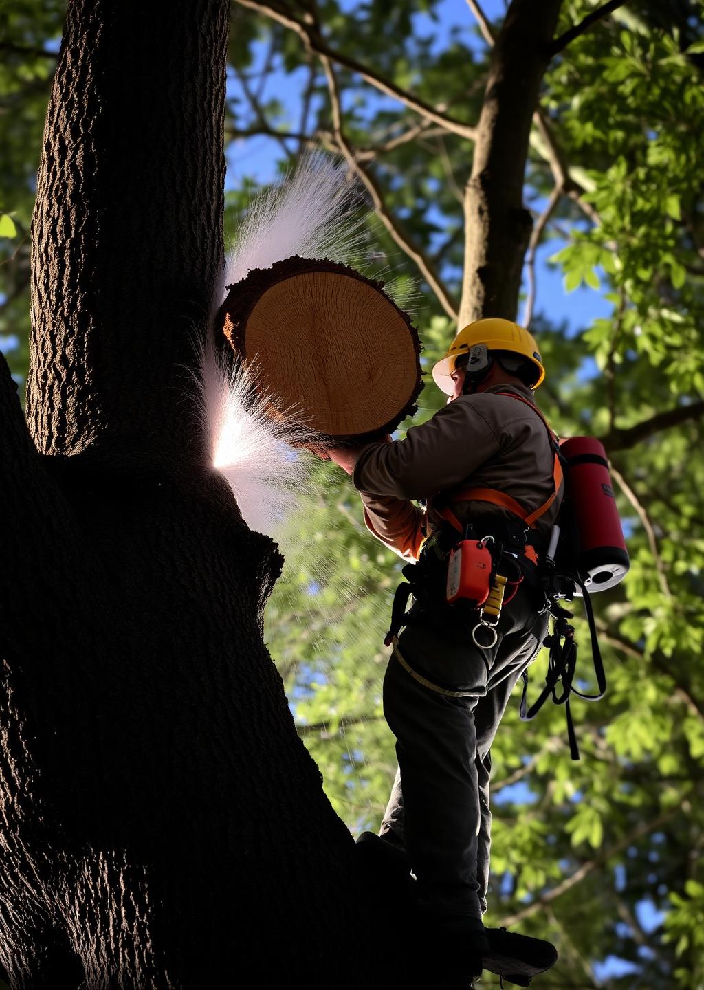 Arborist on a tree